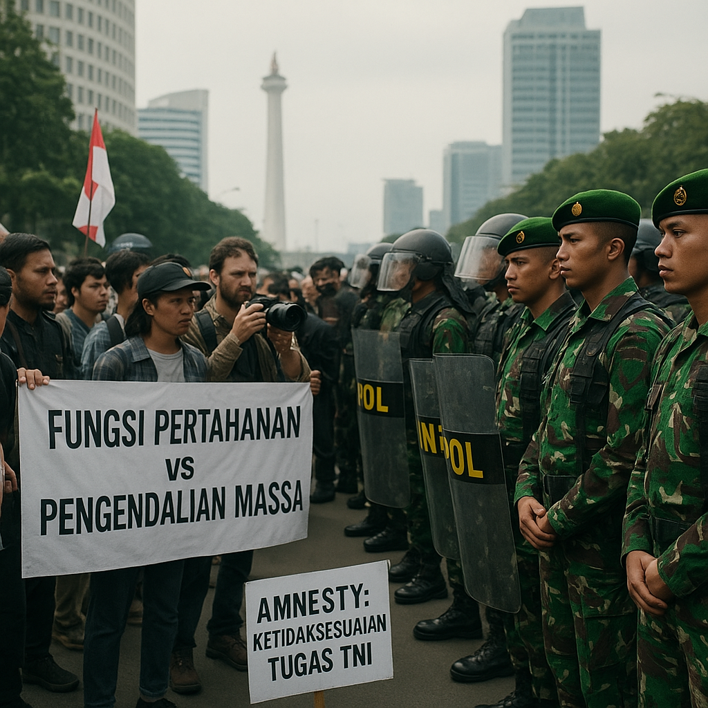 Fungsi Pertahanan vs Pengendalian Massa: Amnesty Soroti Ketidaksesuaian Tugas TNI dalam Demo