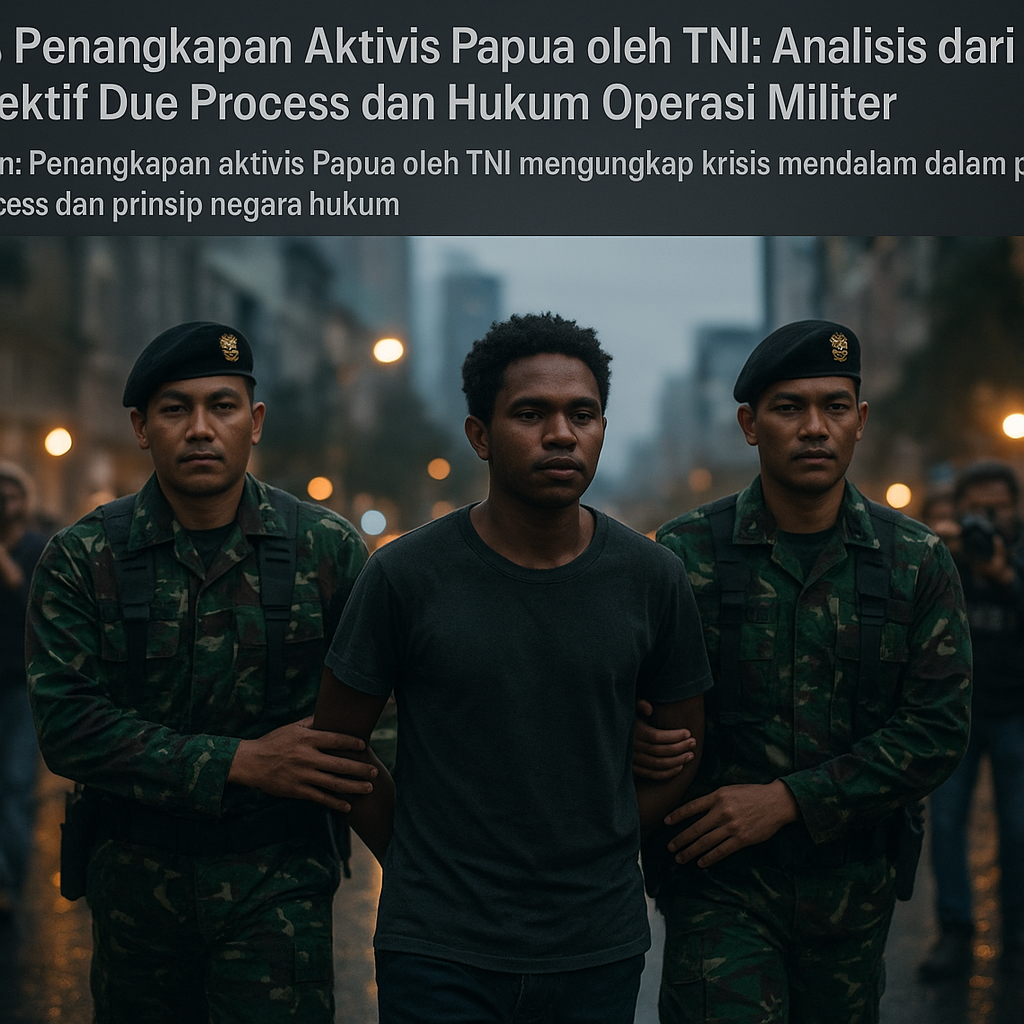 Kasus Penangkapan Aktivis Papua oleh TNI: Analisis dari Perspektif Due Process dan Hukum Operasi Militer