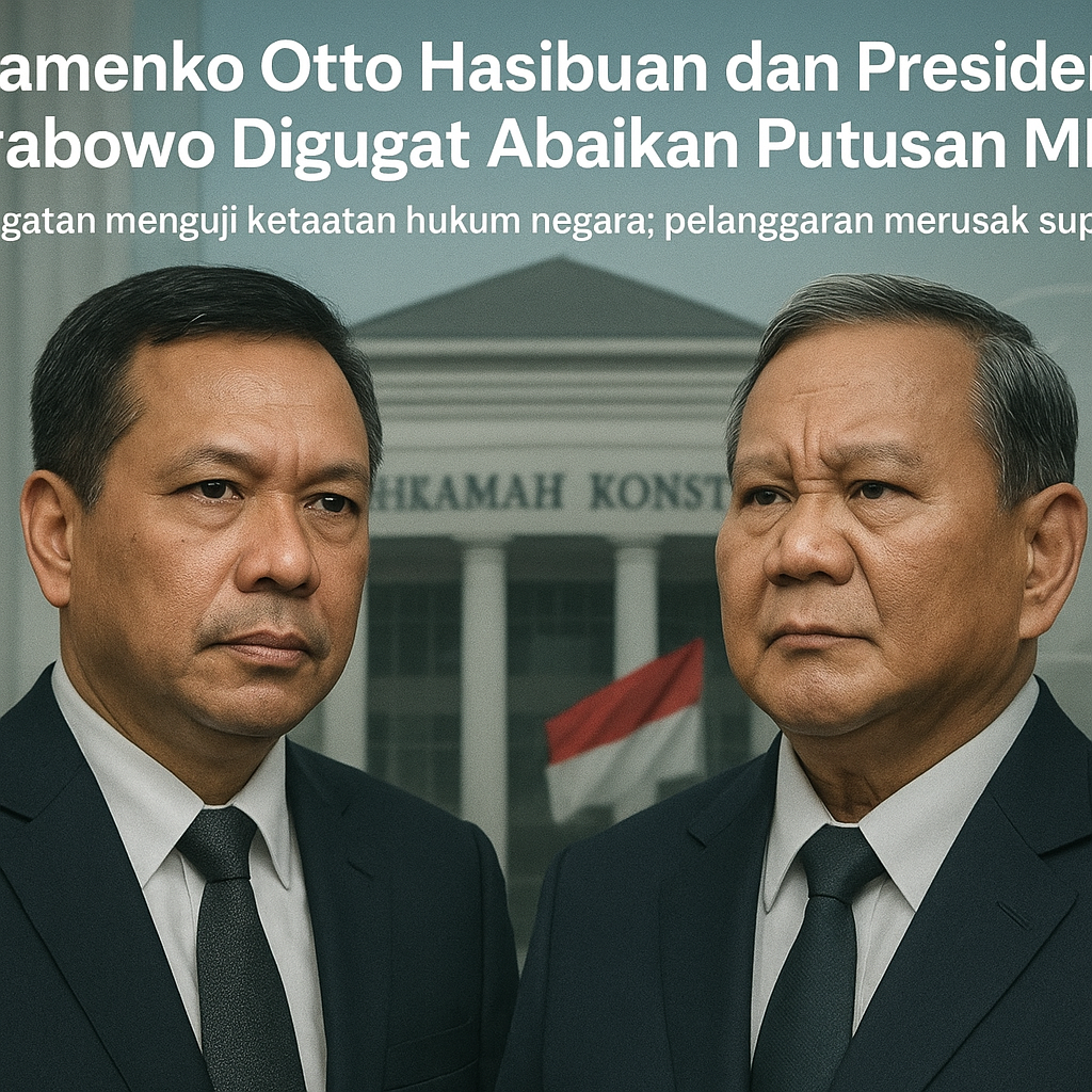 Wamenko Otto Hasibuan dan Presiden Prabowo Digugat Abaikan Putusan MK Soal Rangkap Jabatan