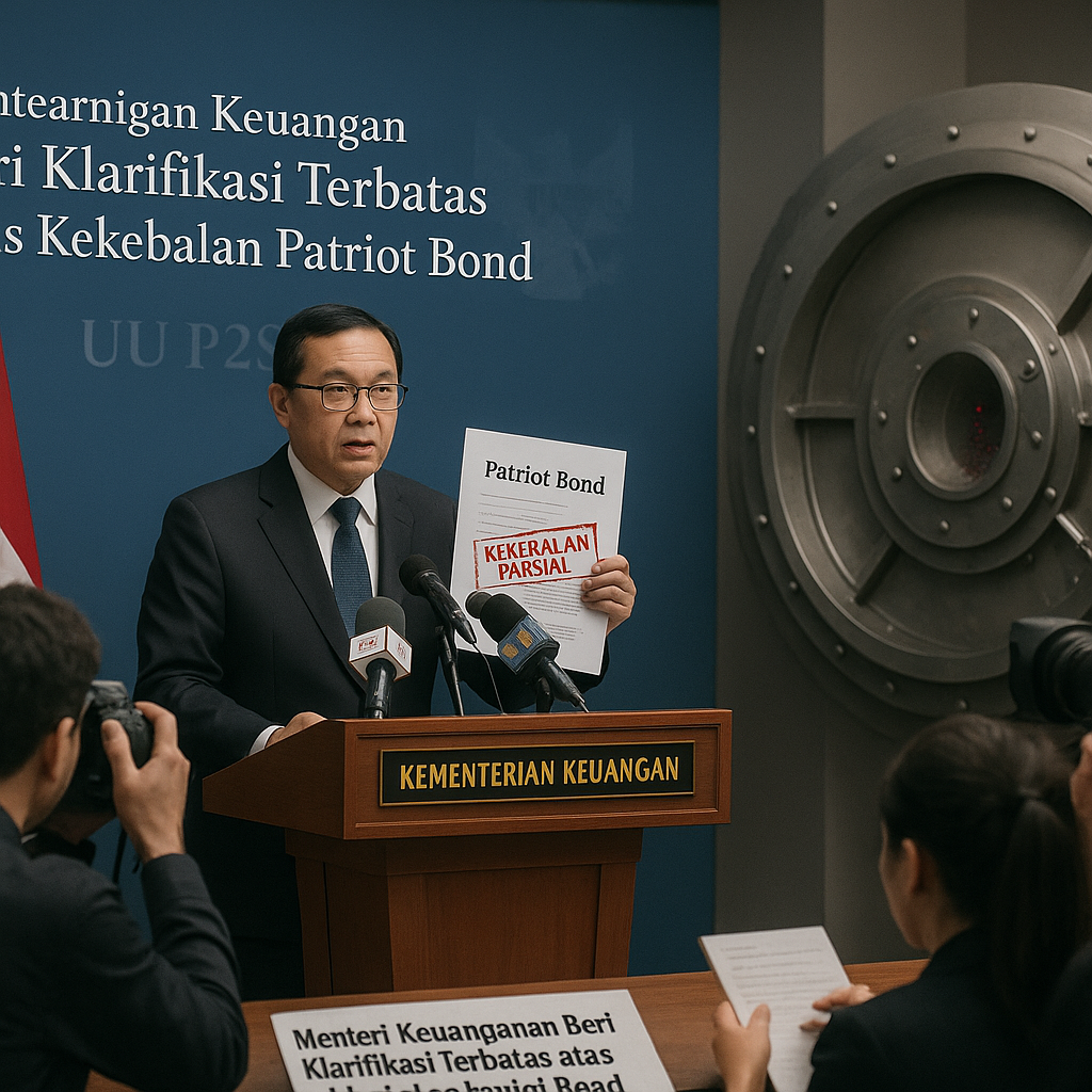 Menteri Keuangan Beri Klarifikasi Terbatas atas Kekebalan Patriot Bond