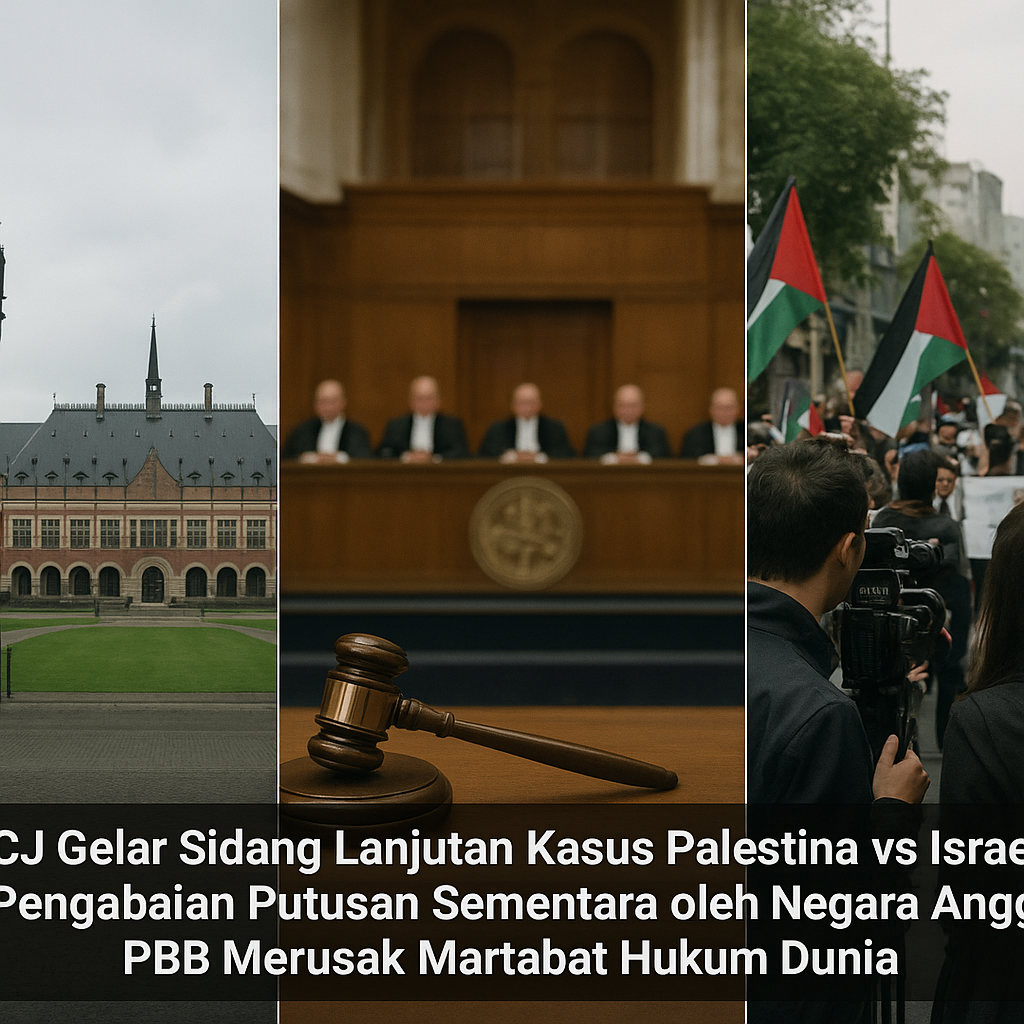 ICJ Gelar Sidang Lanjutan Kasus Palestina vs Israel: Pengabaian Putusan Sementara oleh Negara Anggota PBB Merusak Martabat Hukum Dunia
