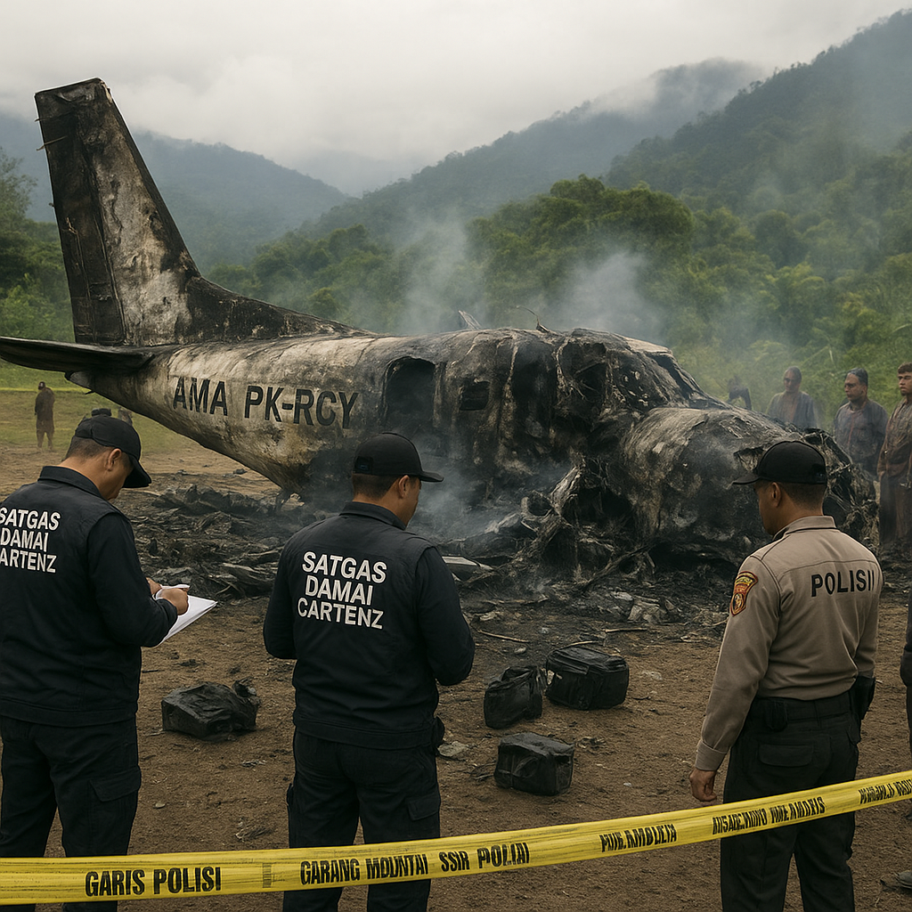 Satgas Damai Cartenz Ungkap KKB Bakusip Diduga Bakar Pesawat AMA PK-RCY, Sempat Ancam Penerbangan di Yahukimo