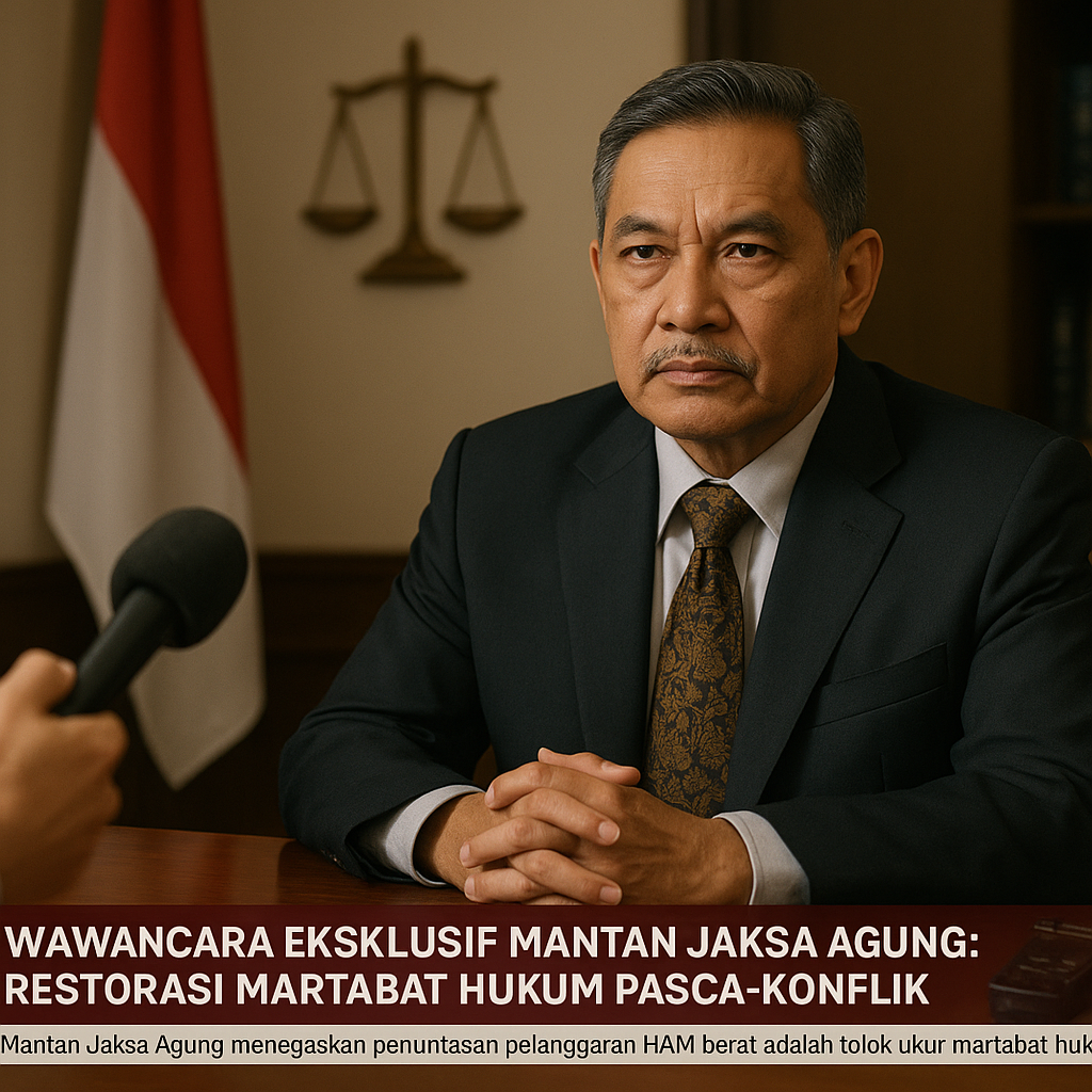 Wawancara Eksklusif Mantan Jaksa Agung: Restorasi Martabat Hukum Pasca-Konflik Harus Dimulai dari Penuntasan Pelanggaran Berat