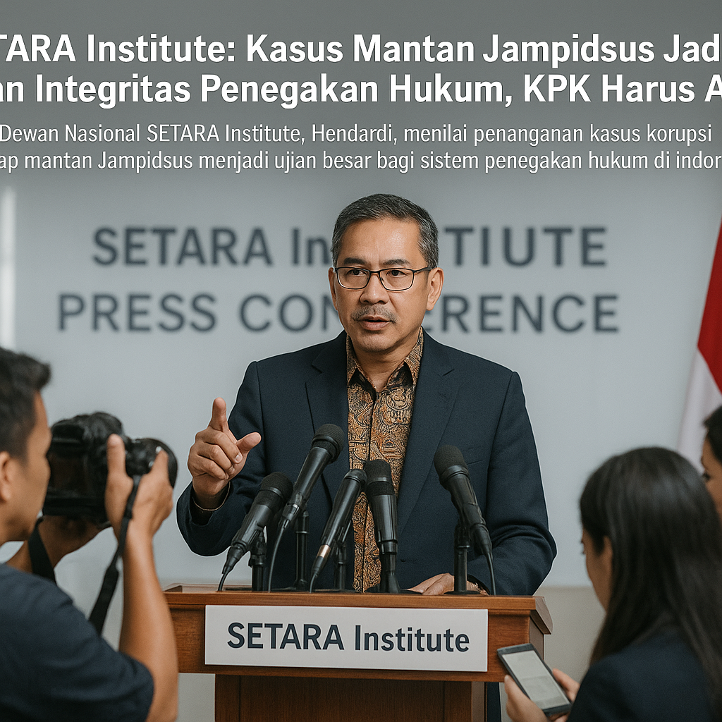 SETARA Institute: Kasus Mantan Jampidsus Jadi Ujian Integritas Penegakan Hukum, KPK Harus Ambil Alih