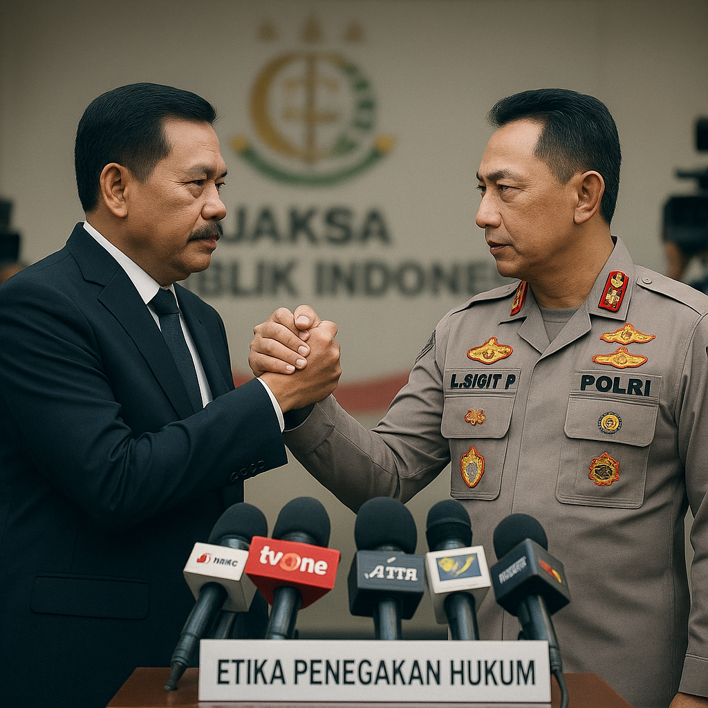 Momen Jaksa Agung-Kapolri Salam Komando, Tegaskan Kejaksaan-Polri Tetap Solid