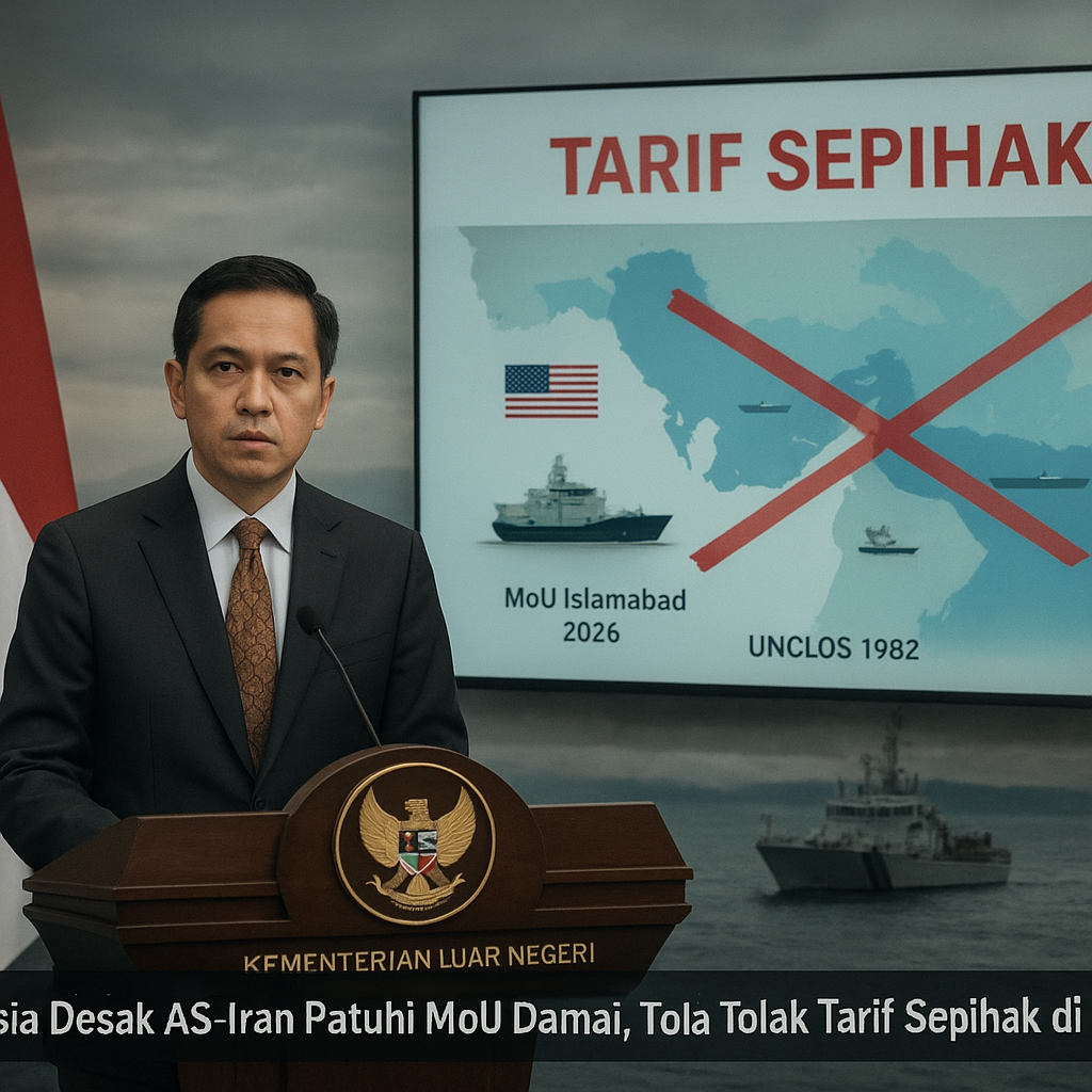 Indonesia Desak AS-Iran Patuhi MoU Damai, Tolak Kebijakan Tarif Sepihak di Selat Hormuz