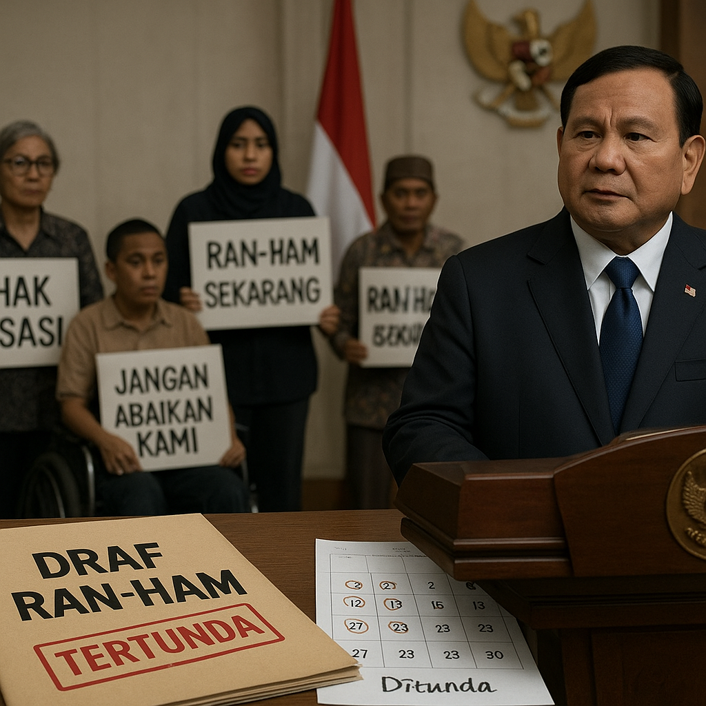 Draf RAN-HAM Terkatung, Komitmen Politik Prabowo terhadap Hak Asasi Diuji