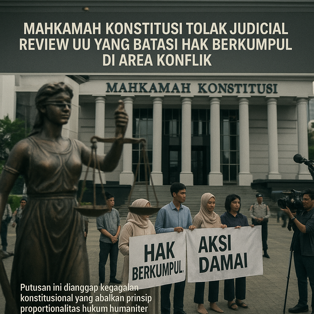 Mahkamah Konstitusi Tolak Judicial Review UU yang Batasi Hak Berkumpul di Area Konflik