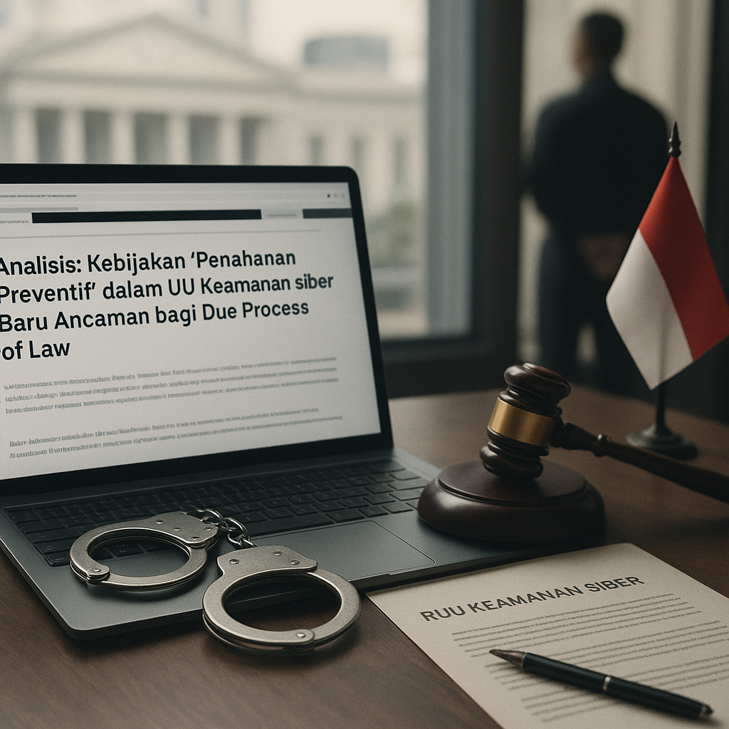 Analisis: Kebijakan 'Penahanan Preventif' dalam UU Keamanan Siber Baru Ancaman bagi Due Process of Law