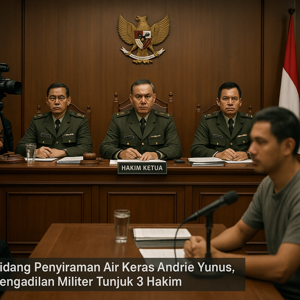 Sidang Penyiraman Air Keras Andrie Yunus, Pengadilan Militer Tunjuk 3 Hakim