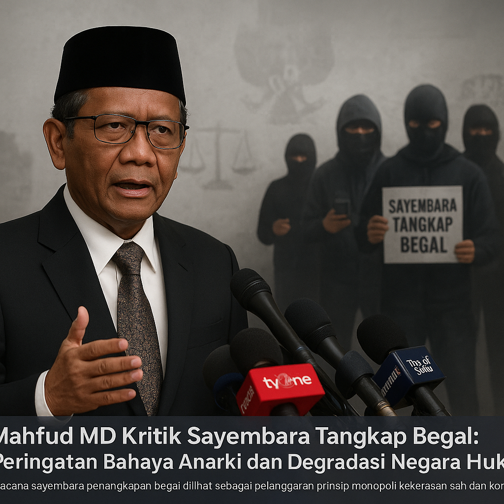 Mahfud MD Kritik Sayembara Tangkap Begal: Peringatan Bahaya Anarki dan Degradasi Negara Hukum