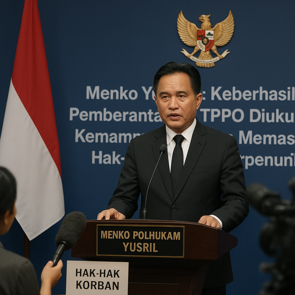 Menko Yusril: Keberhasilan Pemberantasan TPPO Diukur dari Kemampuan Negara Memastikan Hak-hak Korban Terpenuhi