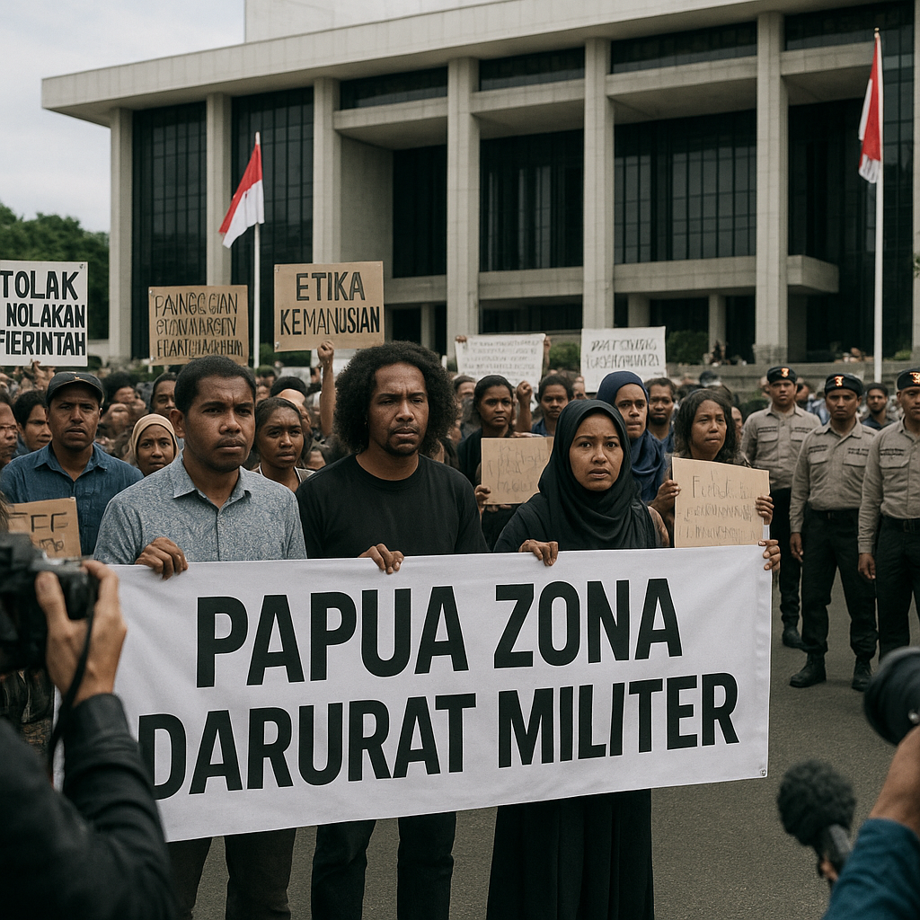 Aksi Massa 'Papua Zona Darurat Militer' Diwarnai Penolakan Pemerintah dan Sorotan Etika Kemanusiaan