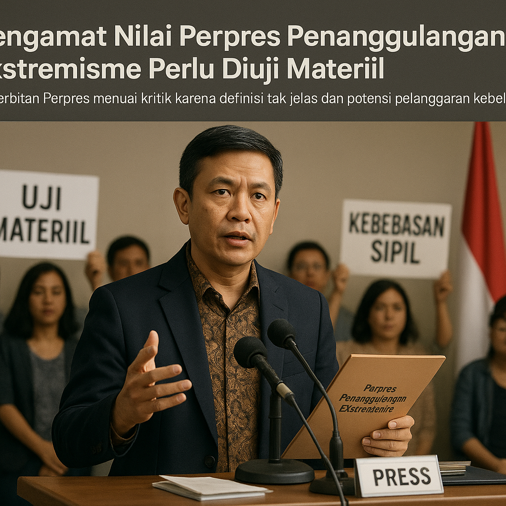 Pengamat Nilai Perpres Penanggulangan Ekstremisme Perlu Diuji Materiil