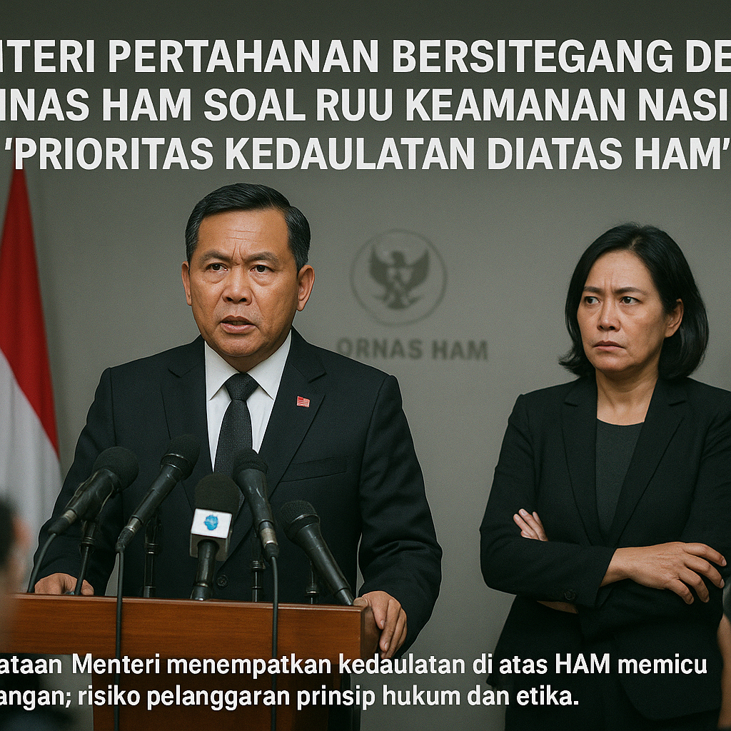 Menteri Pertahanan Bersitegang dengan Komnas HAM Soal RUU Keamanan Nasional: 'Prioritas Kedaulatan Diatas HAM'