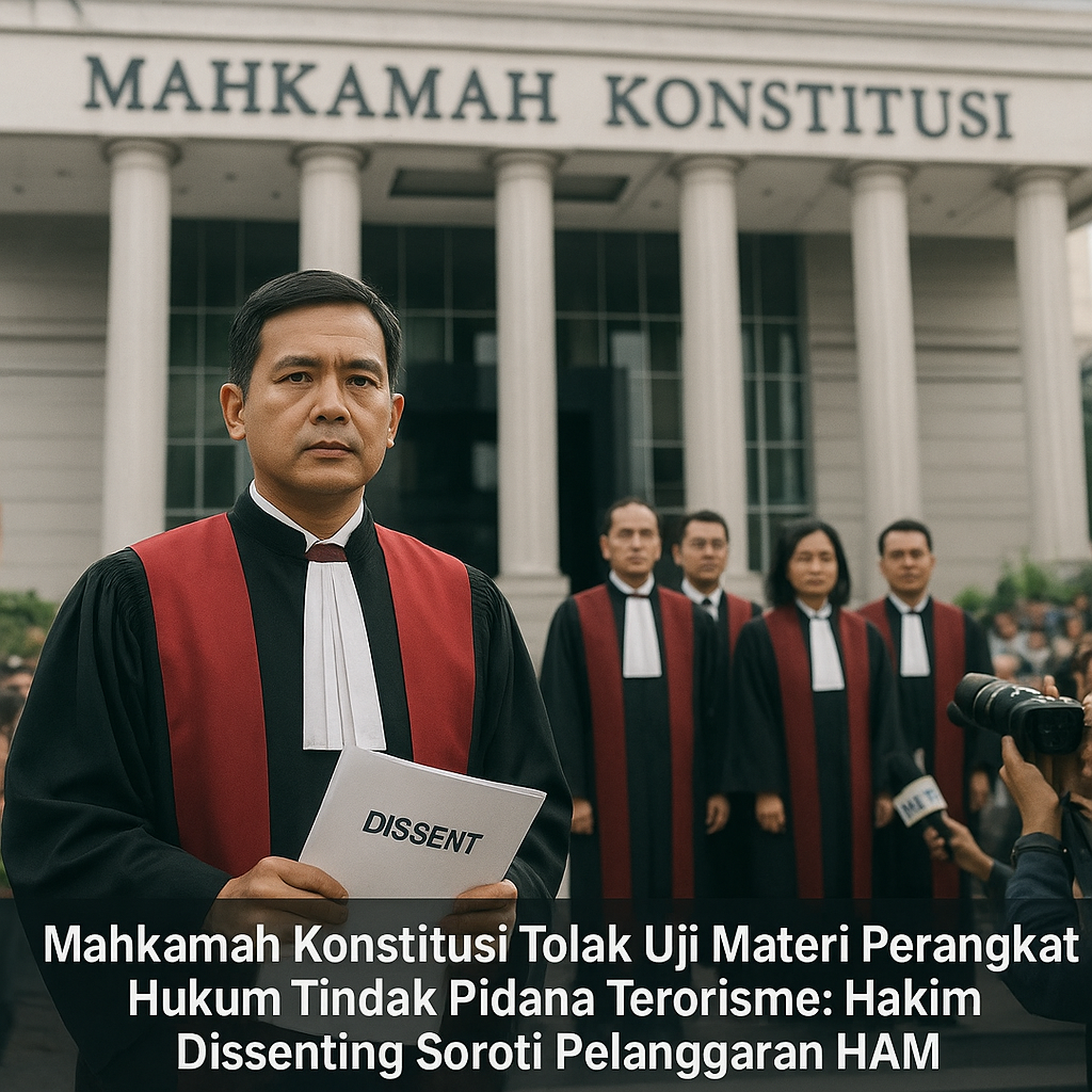 Mahkamah Konstitusi Tolak Uji Materi Perangkat Hukum Tindak Pidana Terorisme: Hakim Dissenting Soroti Pelanggaran HAM