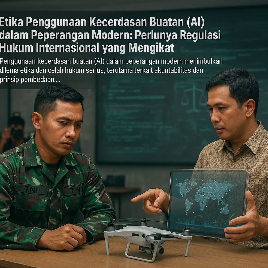 Etika Penggunaan Kecerdasan Buatan (AI) dalam Peperangan Modern: Perlunya Regulasi Hukum Internasional yang Mengikat