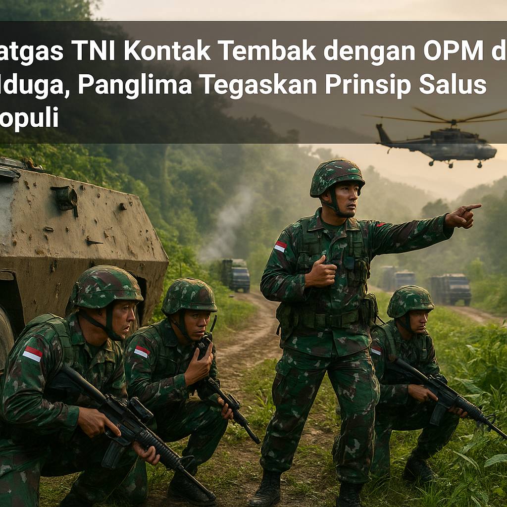 Satgas TNI Kontak Tembak dengan OPM di Nduga, Panglima Tegaskan Prinsip Salus Populi
