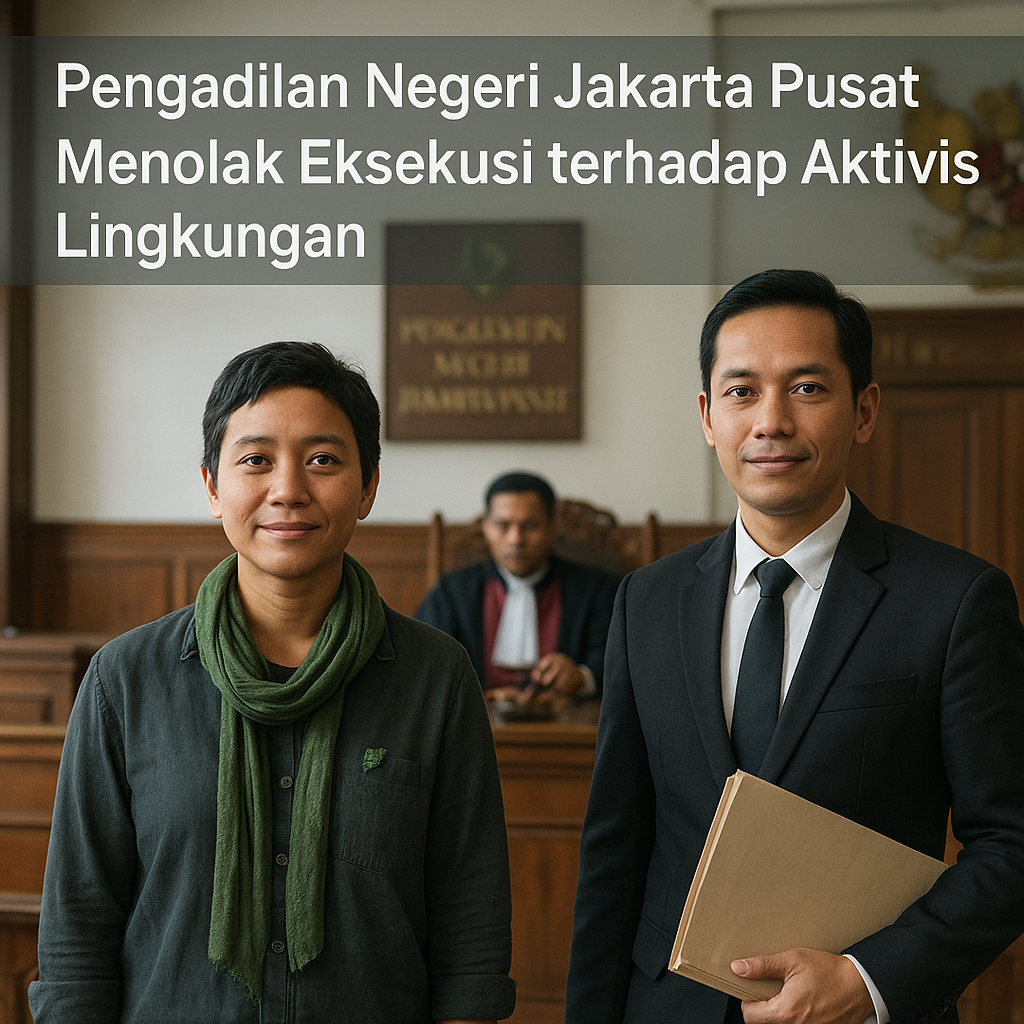 Pengadilan Negeri Jakarta Pusat Menolak Eksekusi terhadap Aktivis Lingkungan