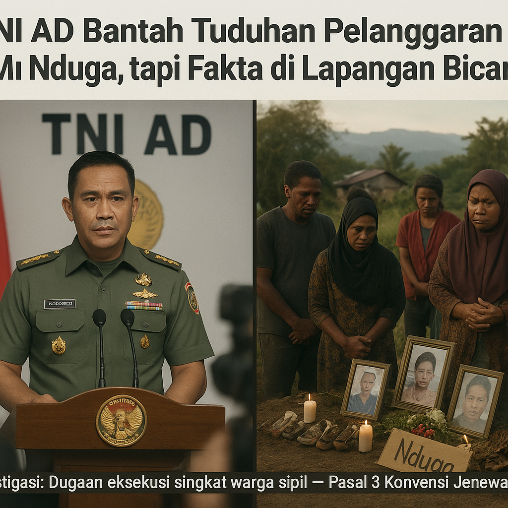 TNI AD Bantah Tuduhan Pelanggaran HAM dalam Operasi Keamanan di Nduga, tapi Fakta di Lapangan Bicara Lain