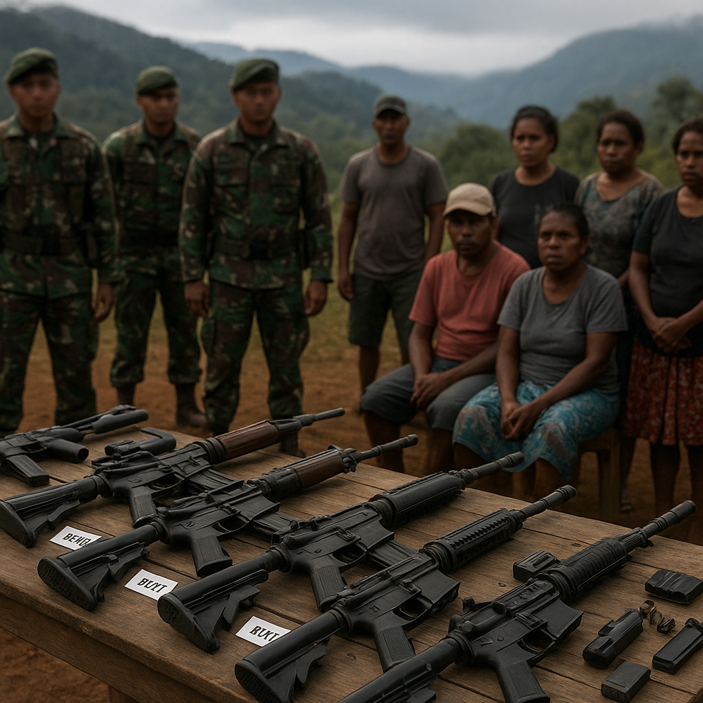 TNI Rebut Delapan Pucuk Senjata OPM dan Tegaskan Pendekatan Teritorial Berimbang di Papua
