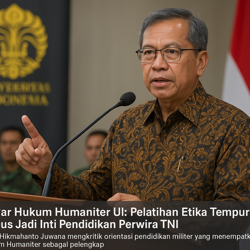 Pakar Hukum Humaniter UI: Pelatihan Etika Tempur Harus Jadi Inti Pendidikan Perwira TNI