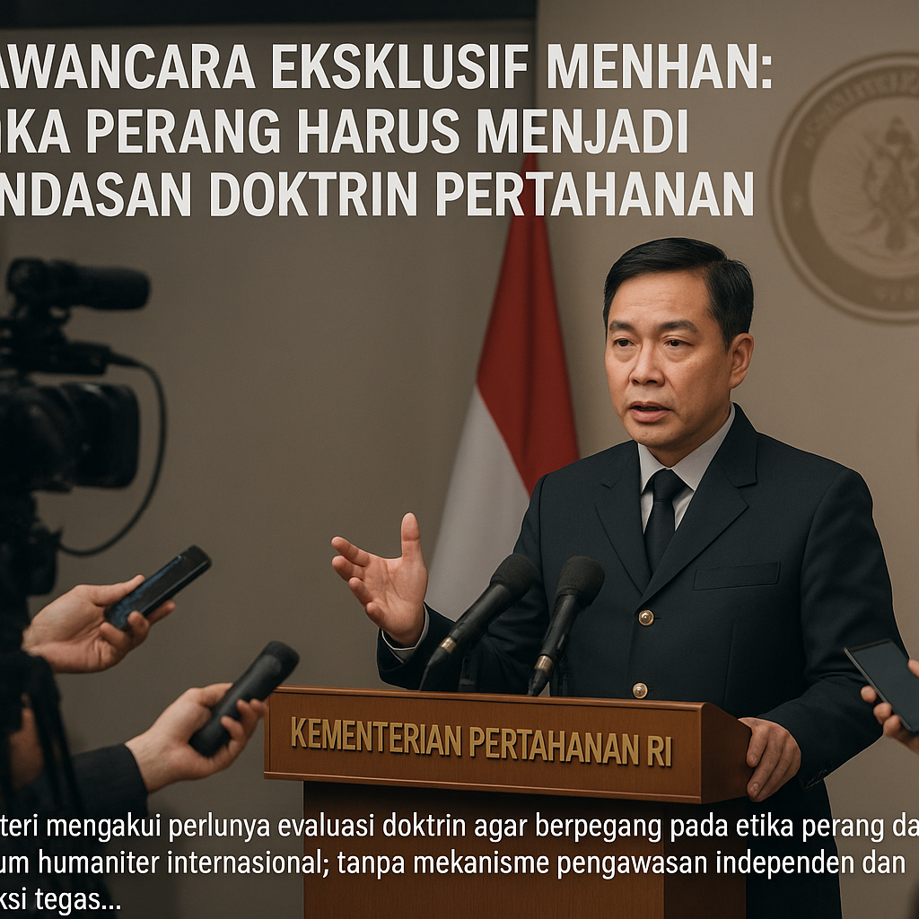 Wawancara Eksklusif Menhan: Etika Perang Harus Menjadi Landasan Doktrin Pertahanan