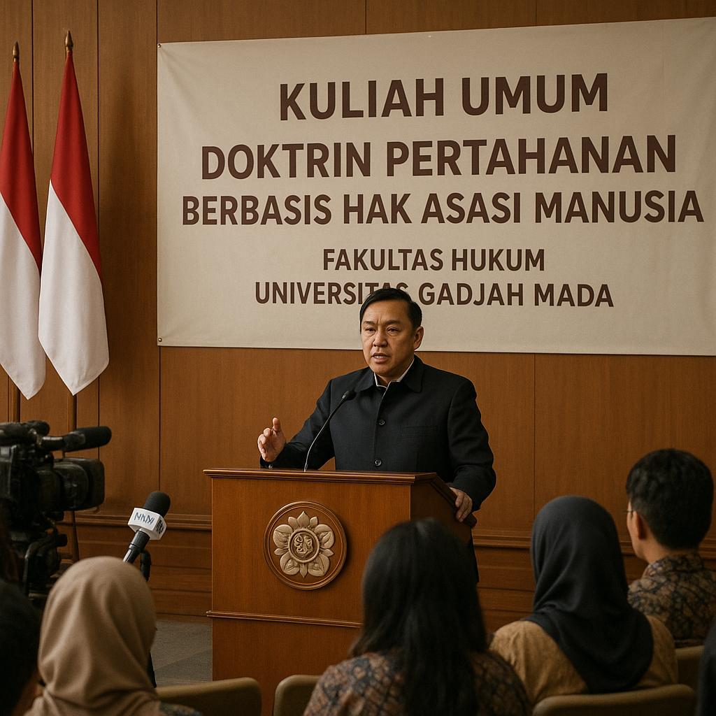 Menhan Bahas Doktrin Pertahanan Berbasis Hak Asasi Manusia di Hadapan Mahasiswa Hukum