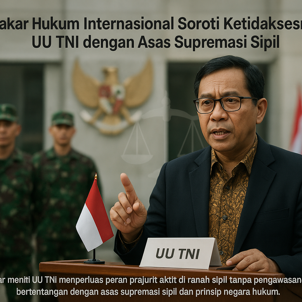 Pakar Hukum Internasional Soroti Ketidaksesuaian UU TNI dengan Asas Supremasi Sipil