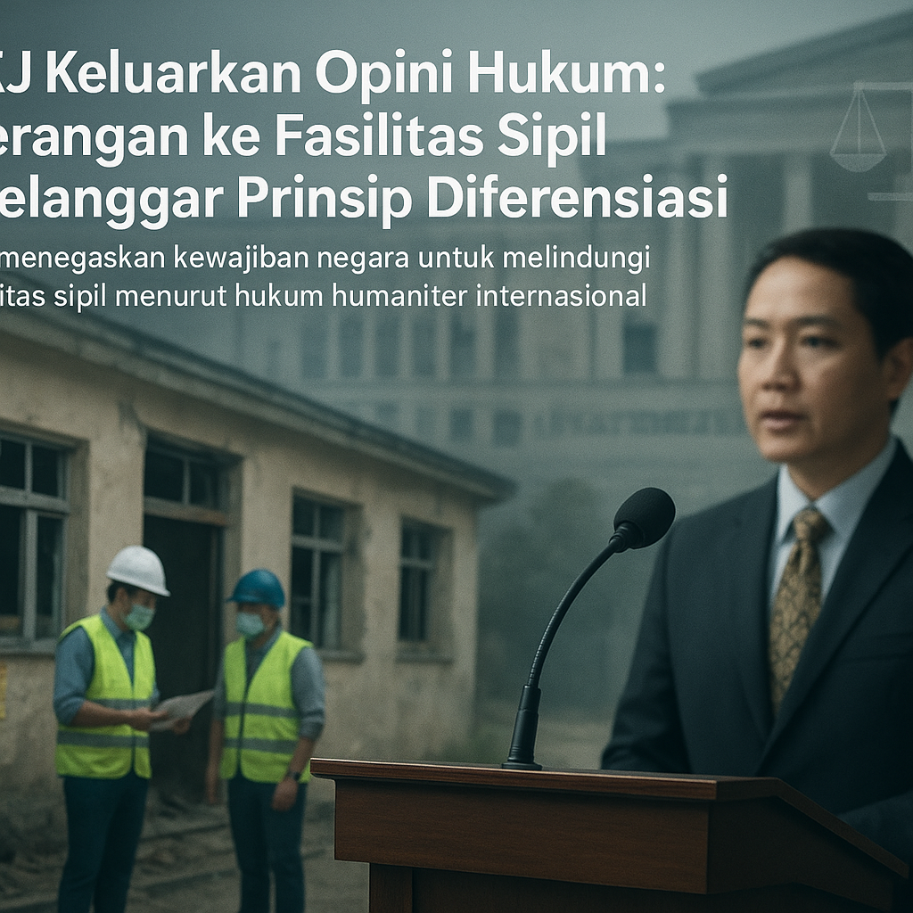 ICJ Keluarkan Opini Hukum: Serangan ke Fasilitas Sipil Melanggar Prinsip Diferensiasi