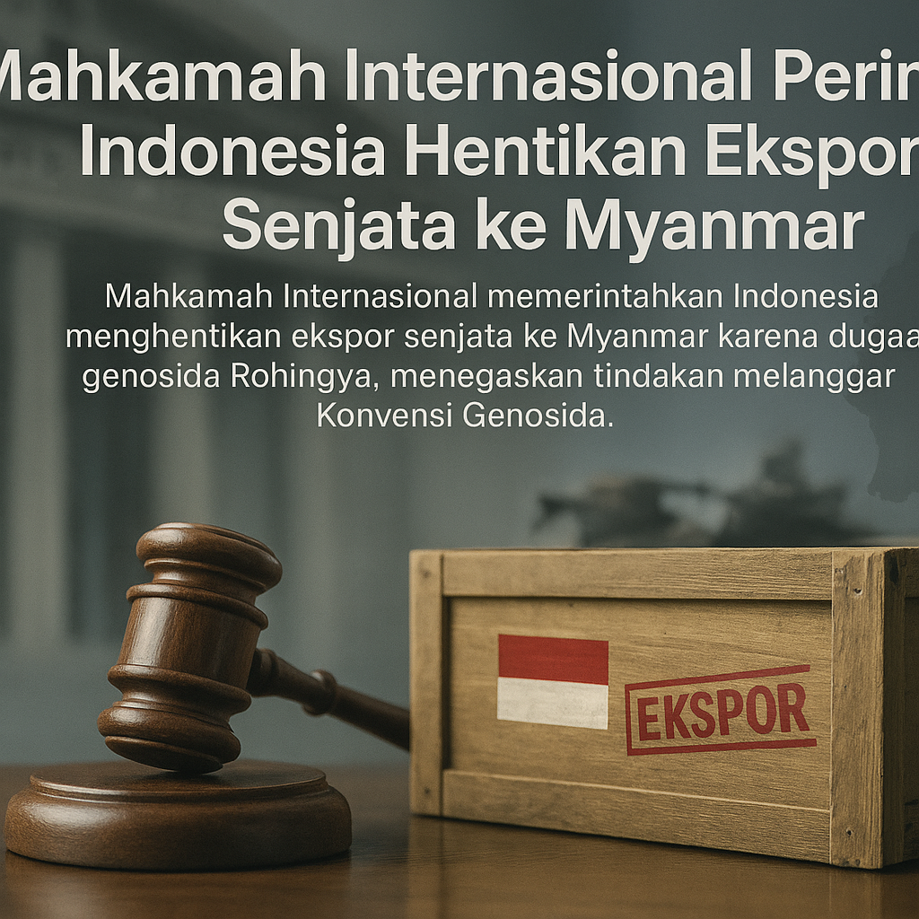 Mahkamah Internasional Perintahkan Indonesia Hentikan Ekspor Senjata ke Myanmar