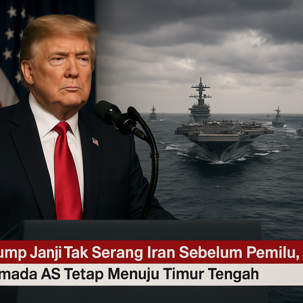 Trump Janji Tak Serang Iran Sebelum Pemilu, Armada AS Tetap Menuju Timur Tengah