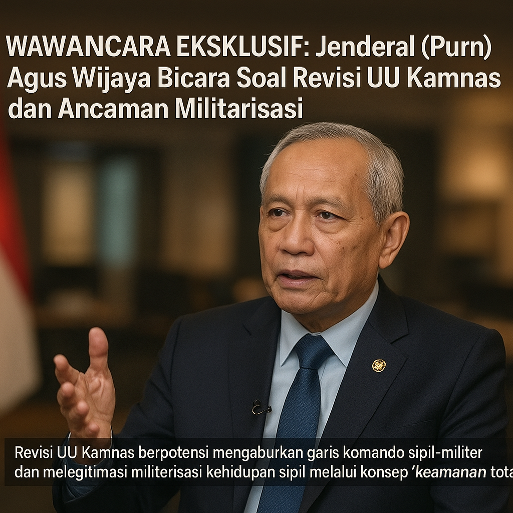 Wawancara Eksklusif: Jenderal (Purn) Agus Wijaya Bicara Soal Revisi UU Kamnas dan Ancaman Militarisasi