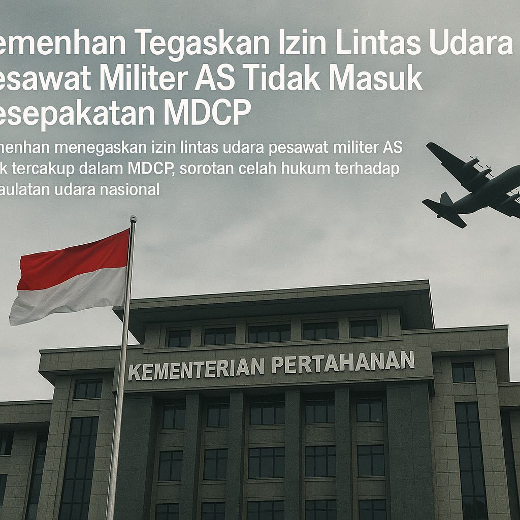 Kemenhan Tegaskan Izin Lintas Udara Pesawat Militer AS Tidak Masuk Kesepakatan MDCP