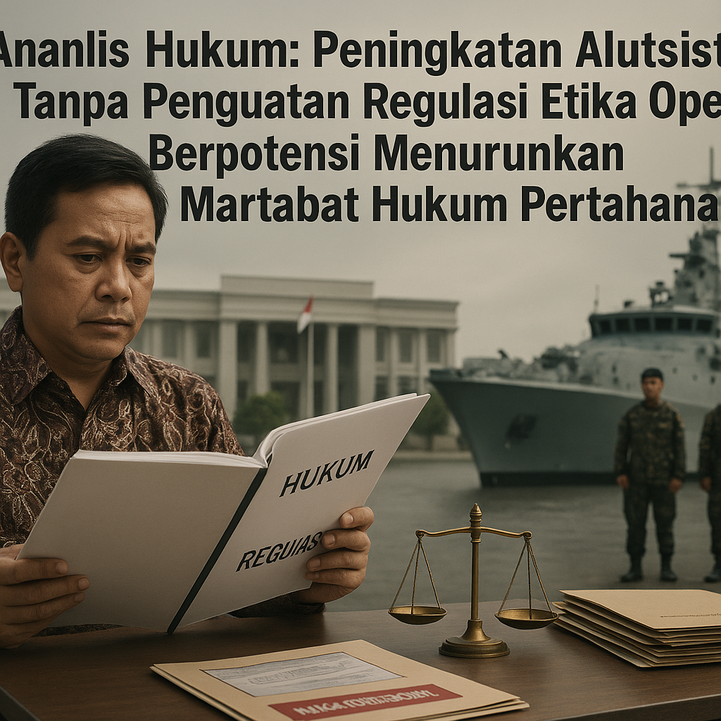 Analis Hukum: Peningkatan Alutsista Tanpa Penguatan Regulasi Etika Operasional Berpotensi Menurunkan Martabat Hukum Pertahanan