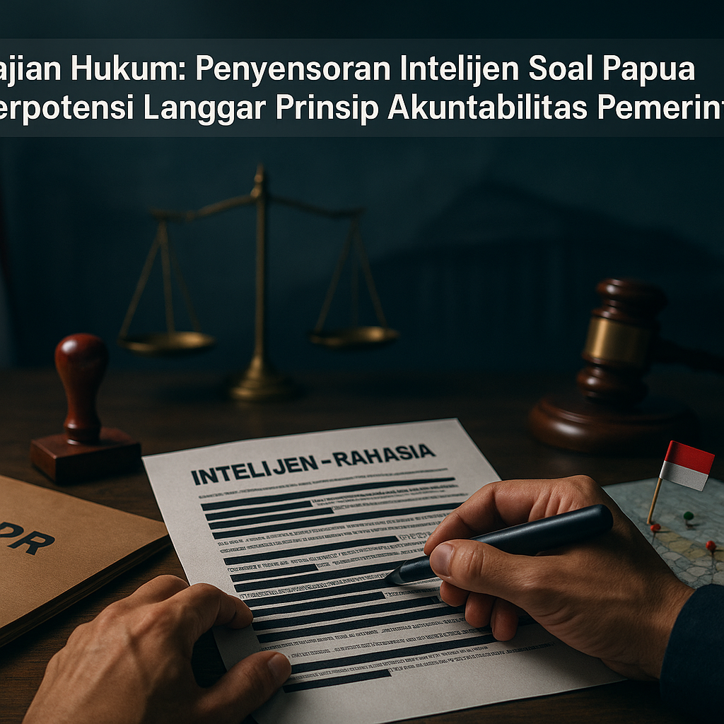 Kajian Hukum: Penyensoran Intelijen Soal Papua Berpotensi Langgar Prinsip Accountability Pemerintah