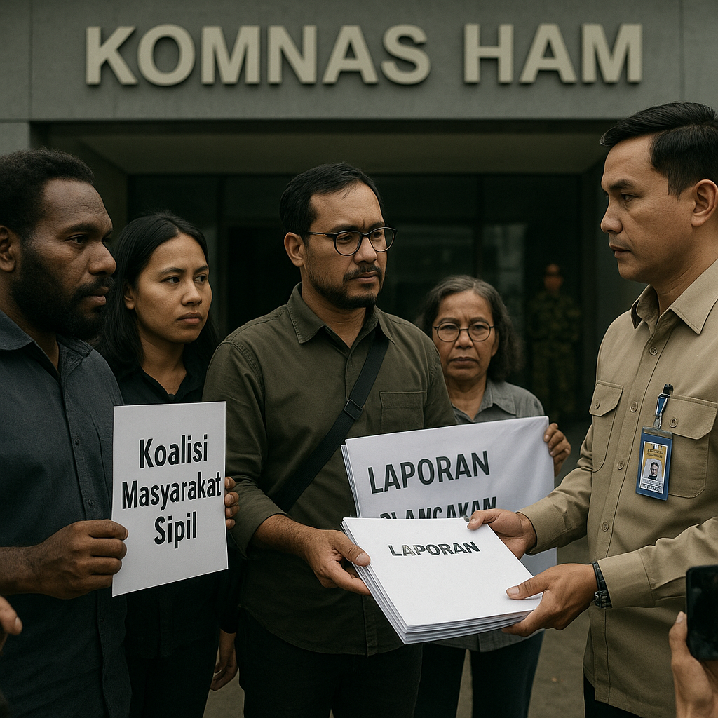 Koalisi Masyarakat Sipil Laporkan Potensi Pelanggaran HAM oleh TNI dalam Operasi di Papua ke Komnas HAM