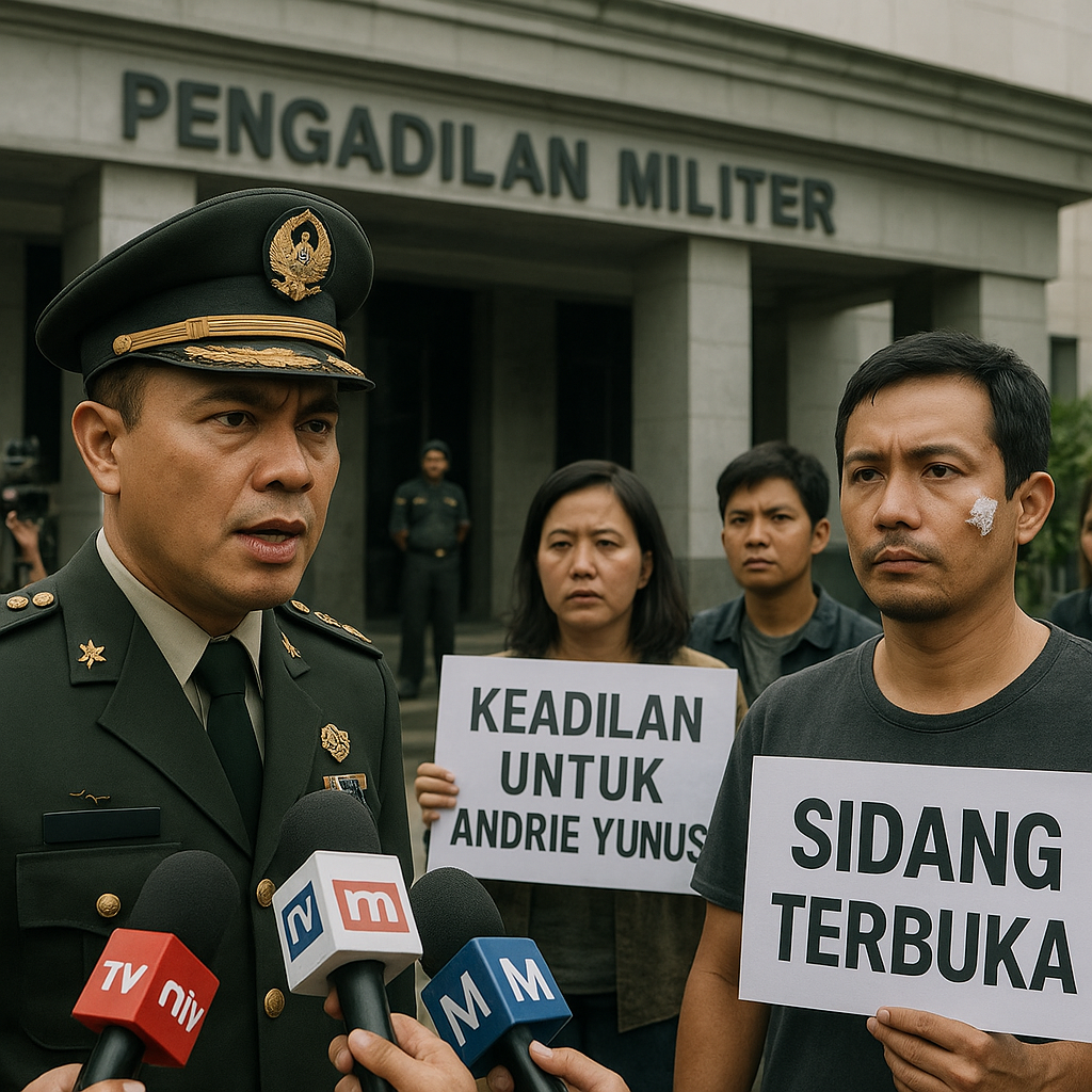 Oditurat Militer Tegaskan Kasus Penyiraman Air Keras Aktivis Andrie Yunus Tetap Disidangkan di Peradilan Militer