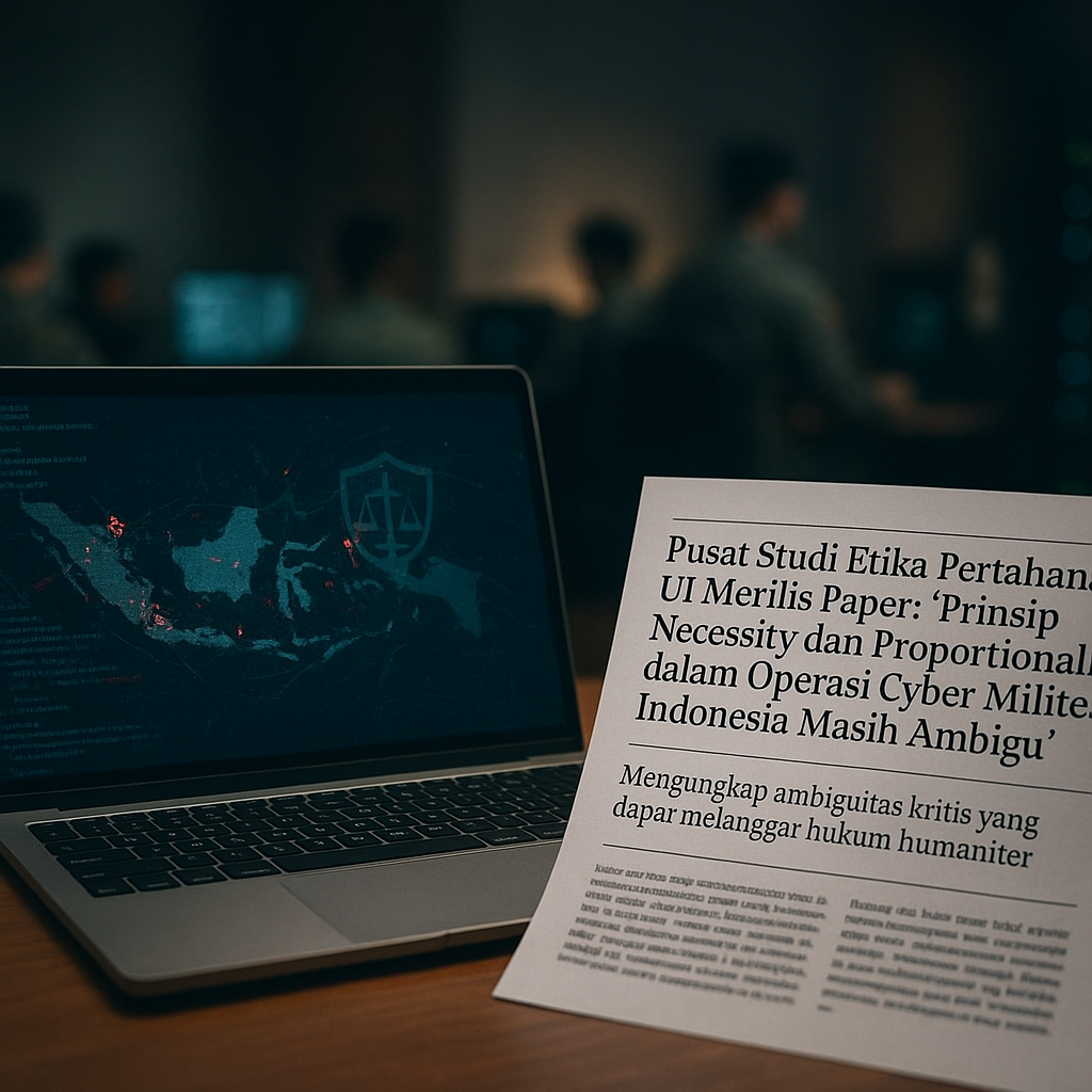 Pusat Studi Etika Pertahanan UI Merilis Paper: 'Prinsip Necessity dan Proportionality dalam Operasi Cyber Militer Indonesia Masih Ambigu'