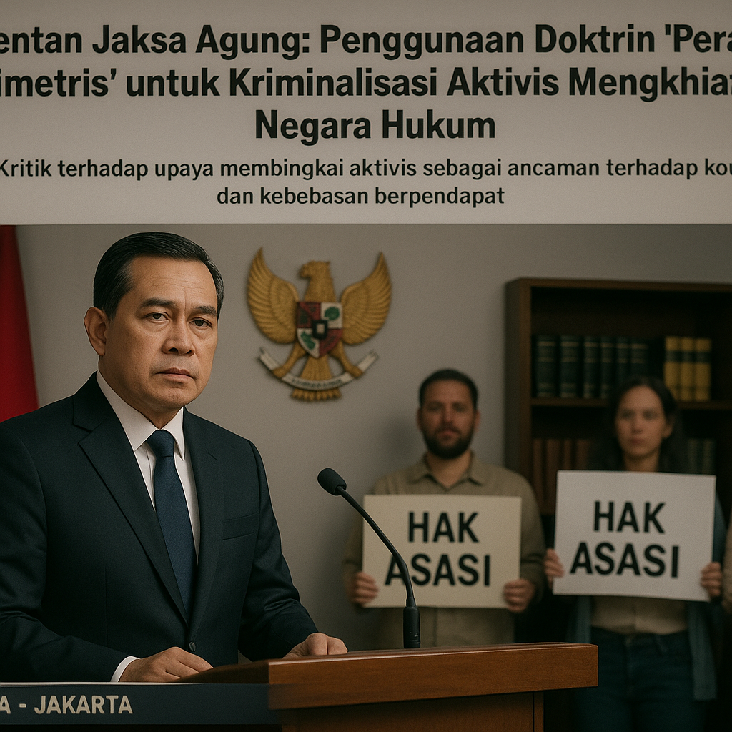 Mantan Jaksa Agung: Penggunaan Doktrin 'Perang Asimetris' untuk Kriminalisasi Aktivis Mengkhianati Negara Hukum